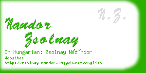 nandor zsolnay business card